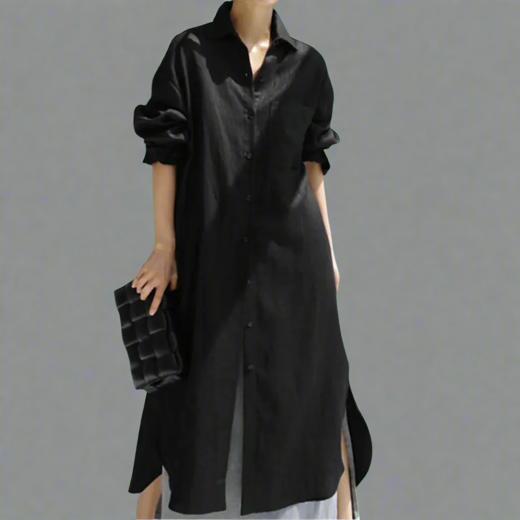 Clodina | Loose vintage shirt dress made of soft premium fabric
