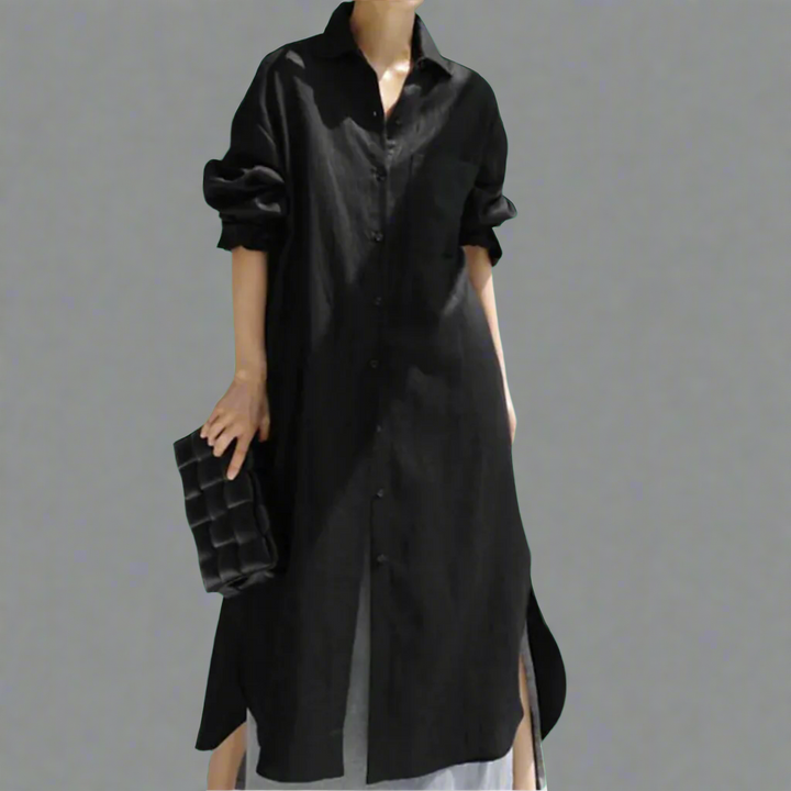 Clodina | Loose vintage shirt dress made of soft premium fabric