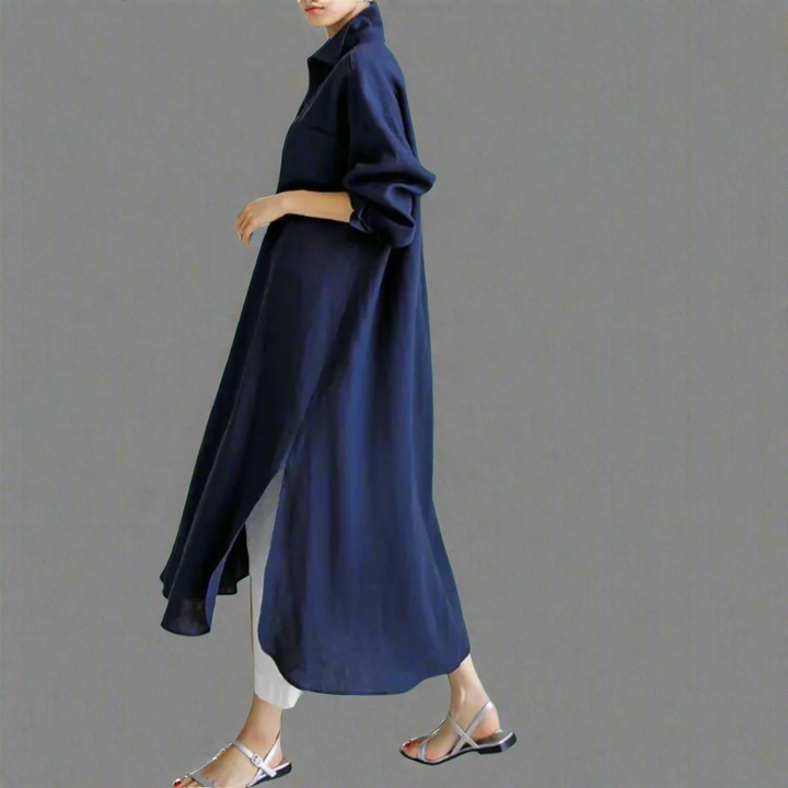 Clodina | Loose vintage shirt dress made of soft premium fabric