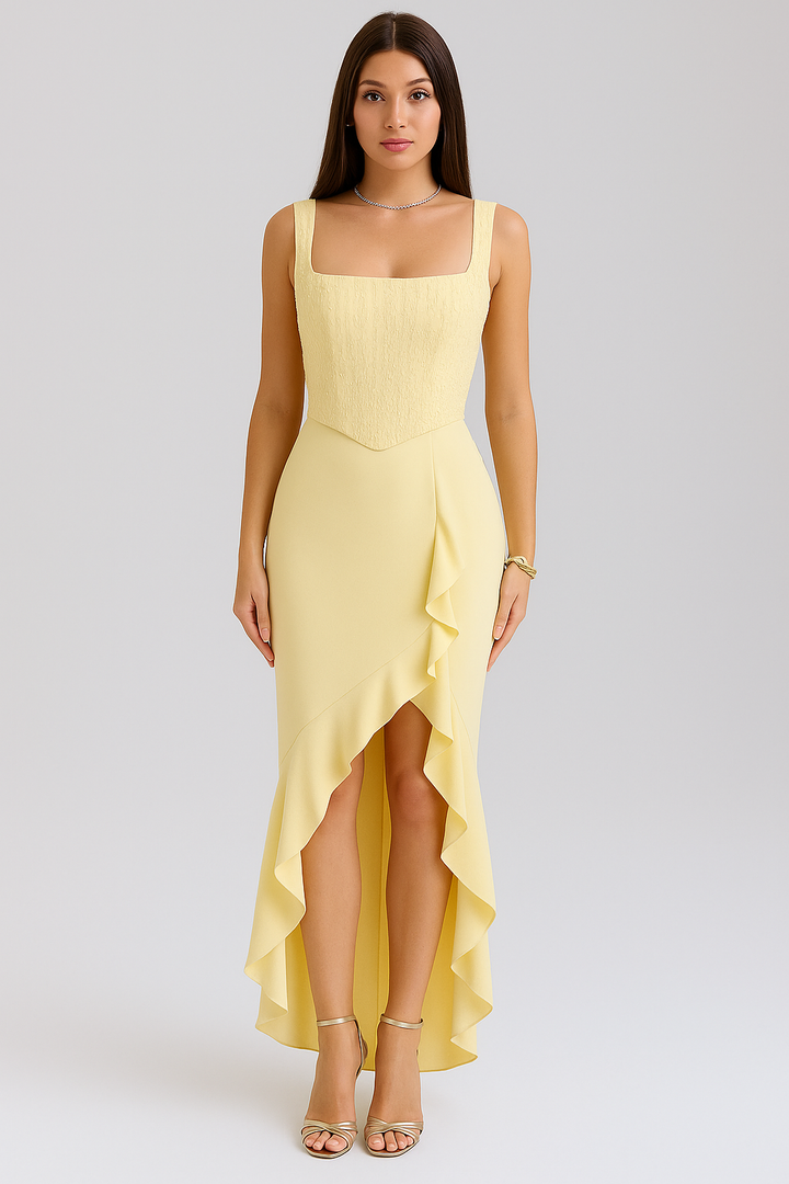 Bella™ | Satin Ruffle Corset Dress