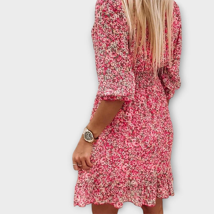 Florence – Floral Puff-Sleeve Dress
