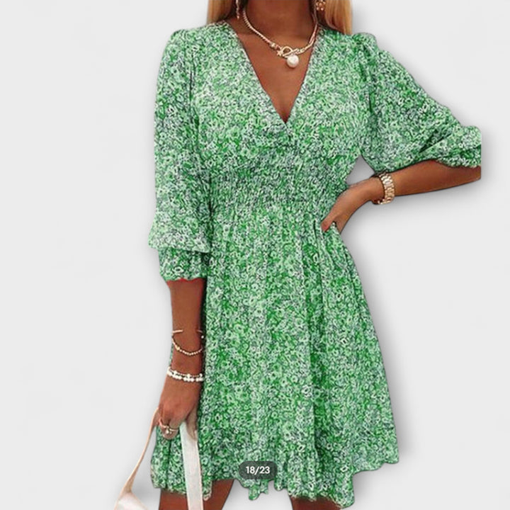 Florence – Floral Puff-Sleeve Dress