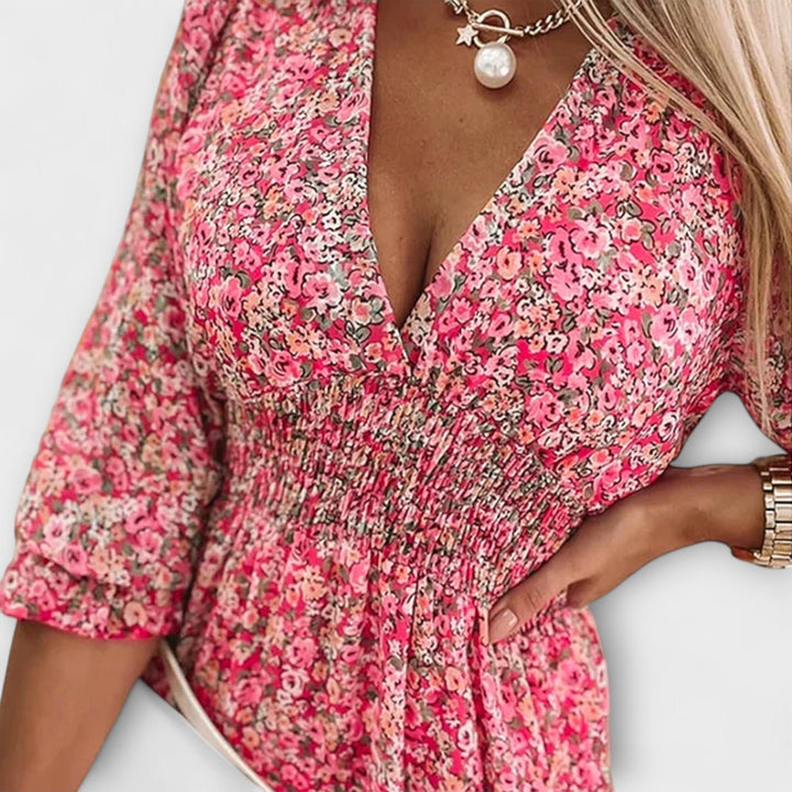 Florence – Floral Puff-Sleeve Dress