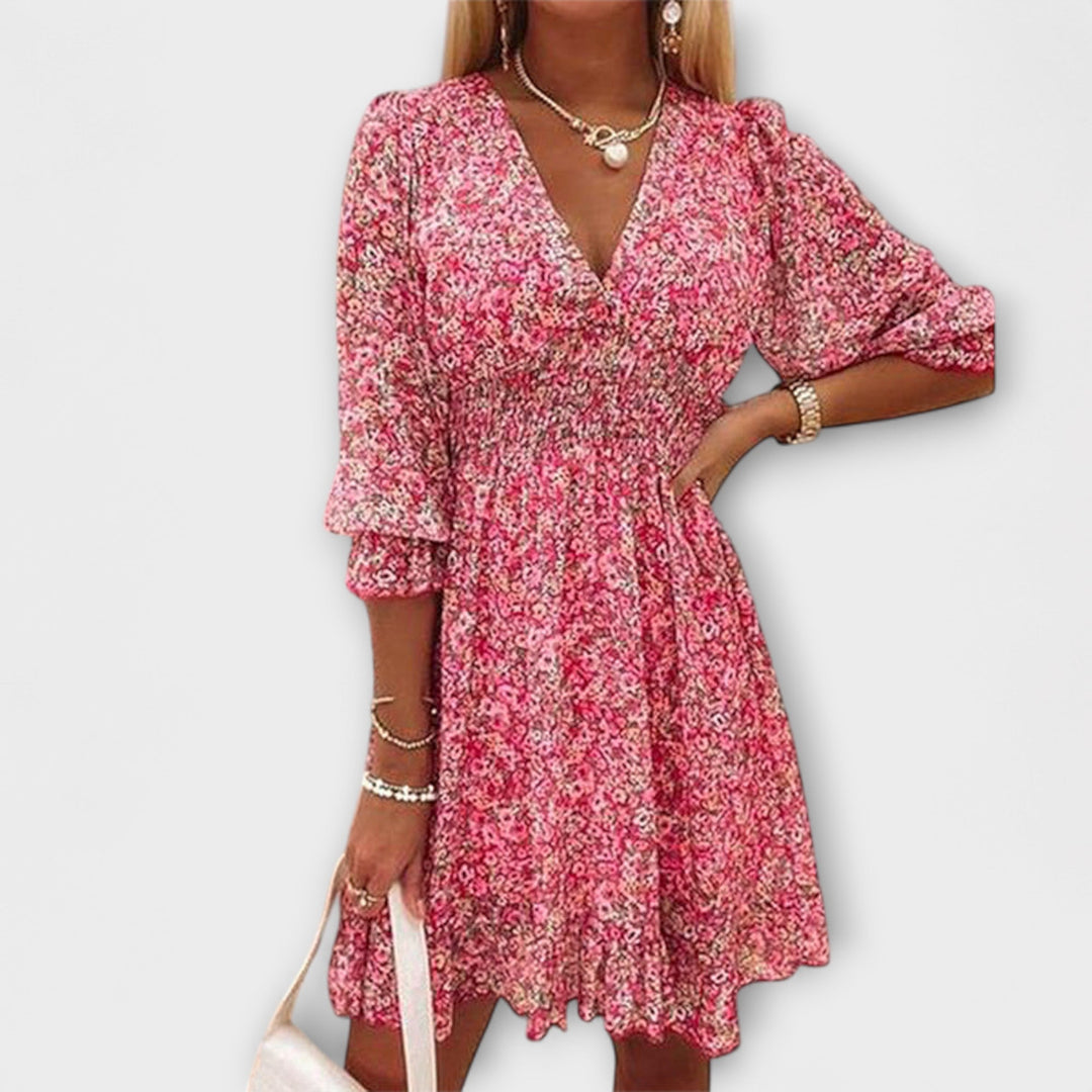 Florence – Floral Puff-Sleeve Dress