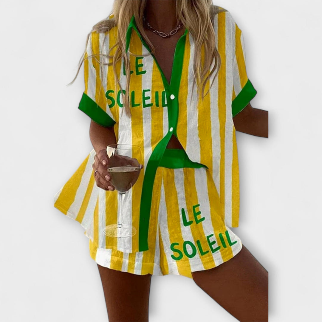 Halora – Flowy Yellow Linen Set