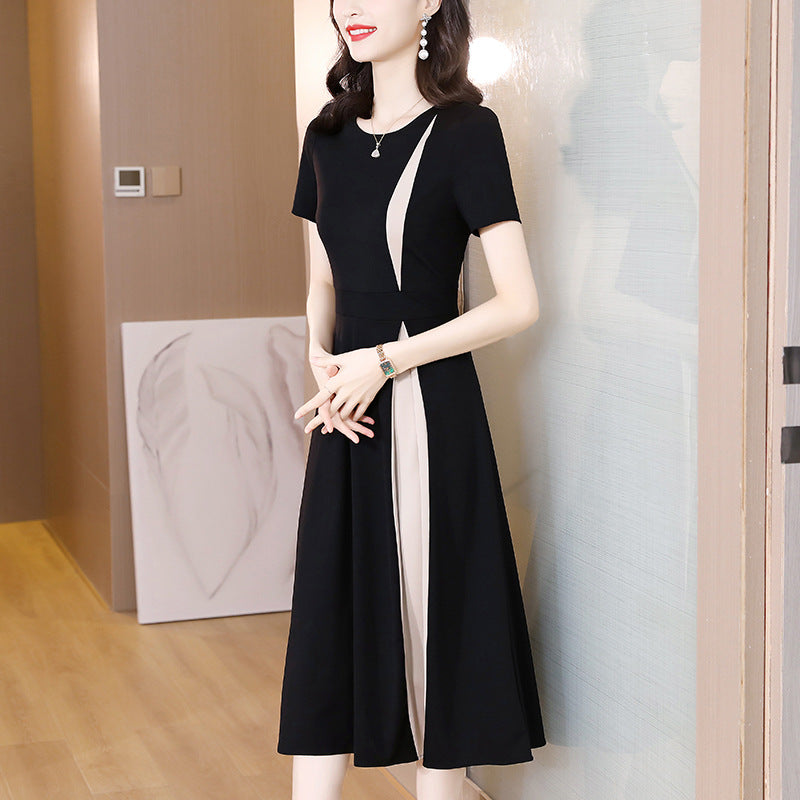 Hanne | Black and white midi dress