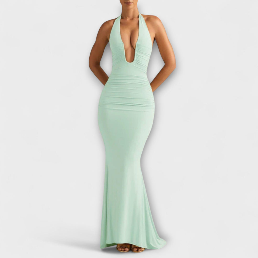 Seraphina – Sophisticated Backless Halterneck Gala Dress