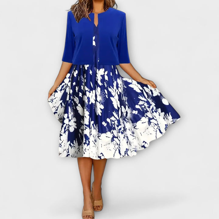 Victoria – Elegant Midi Summer Dress with Blazer