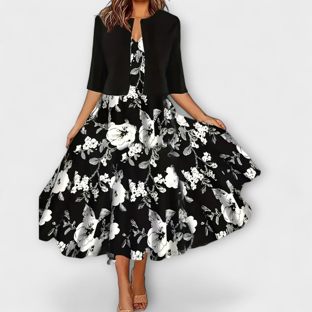 Victoria – Elegant Midi Summer Dress with Blazer