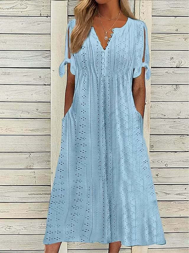 Lisa | Dress with Open Sleeves and Pockets