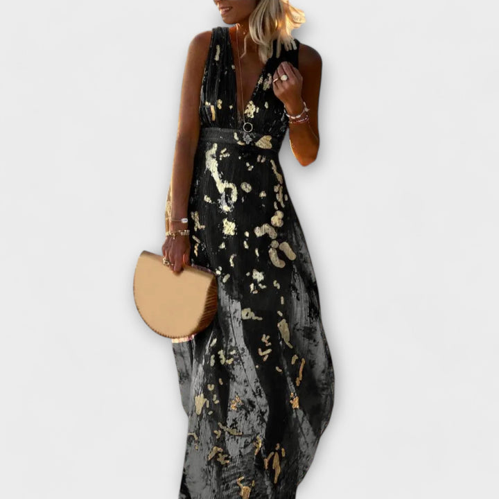 Anne | Flowing dress with V-neck and sequin details