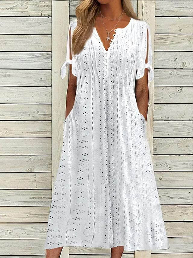 Lisa | Dress with Open Sleeves and Pockets