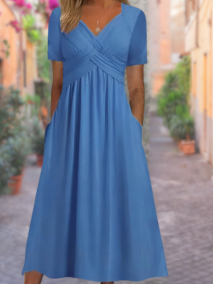 Mireya | Elegant Flowing Wrap Dress for Women with Practical Pockets