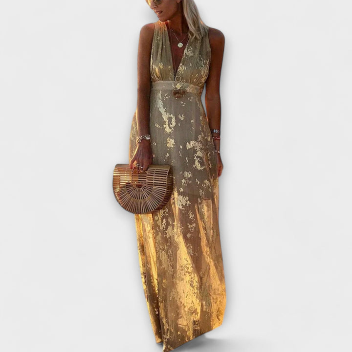Anne | Flowing dress with V-neck and sequin details