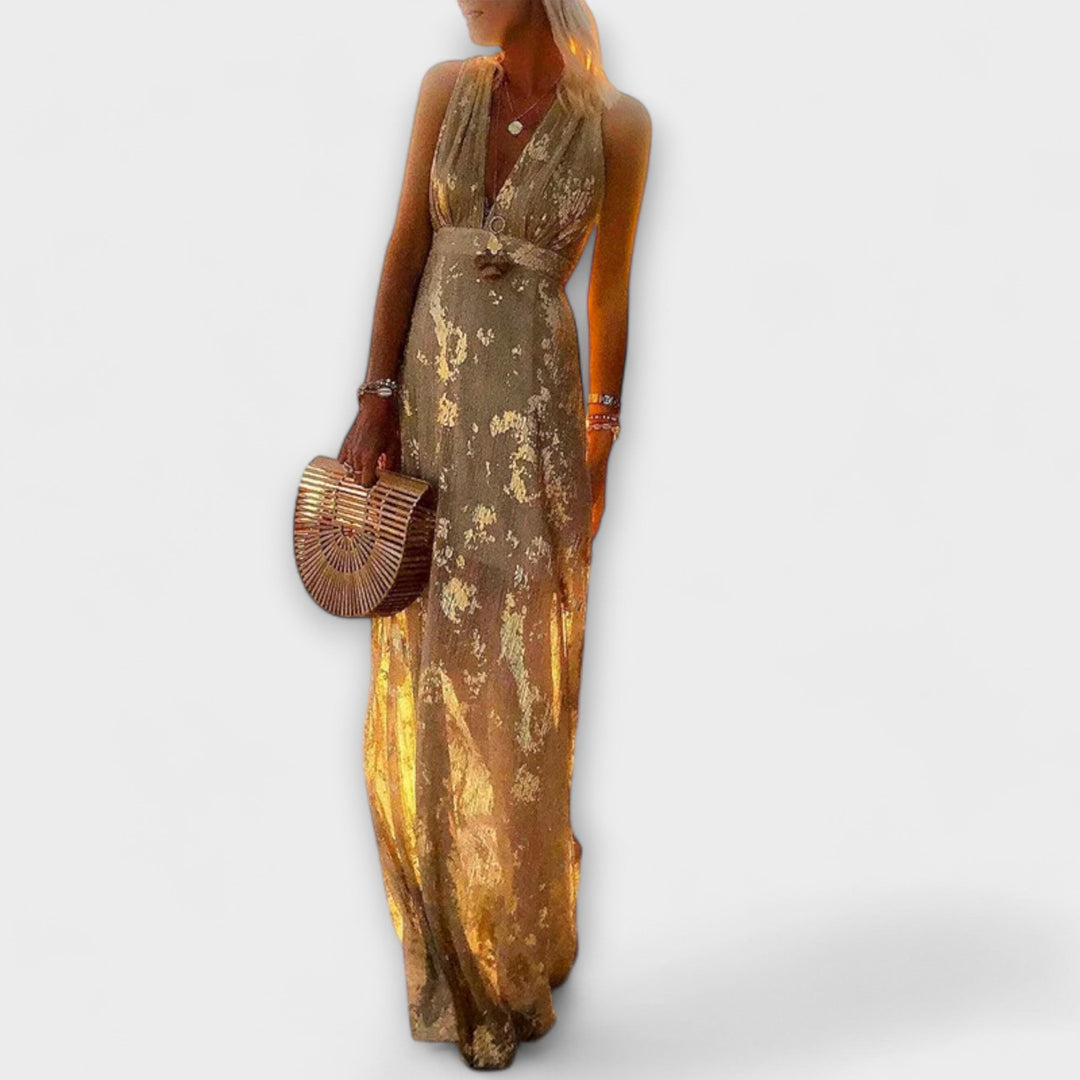 Anne | Flowing dress with V-neck and sequin details