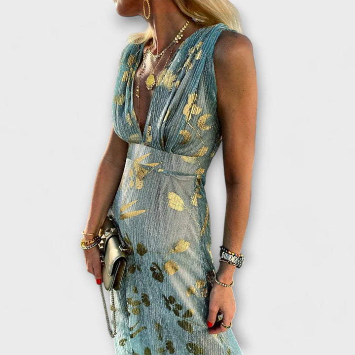 Anne | Flowing dress with V-neck and sequin details
