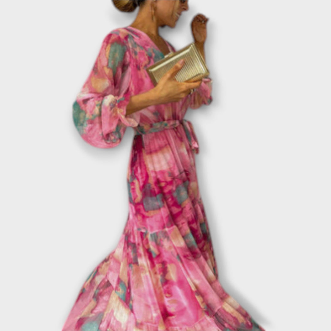 Evelyn – Watercolour Dream Maxi Dress
