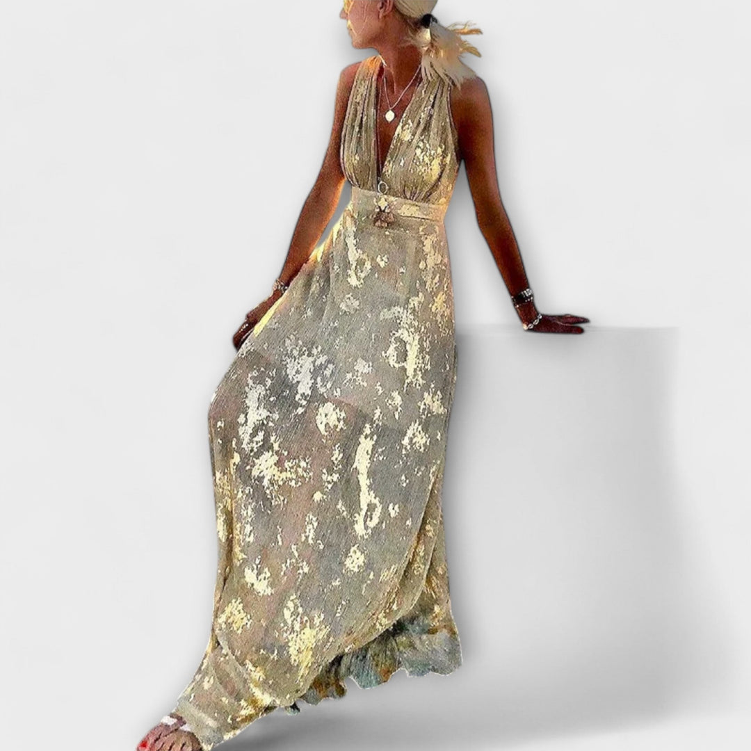 Anne | Flowing dress with V-neck and sequin details