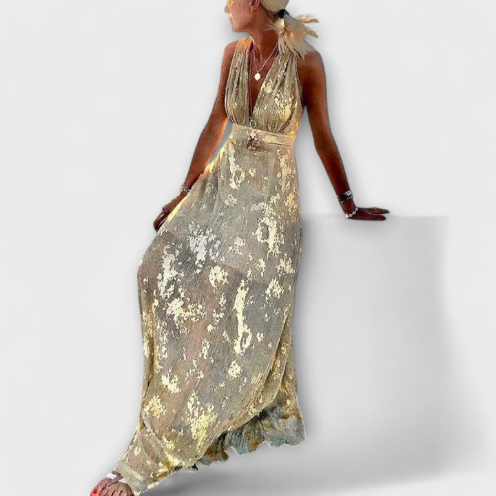 Anne | Flowing dress with V-neck and sequin details
