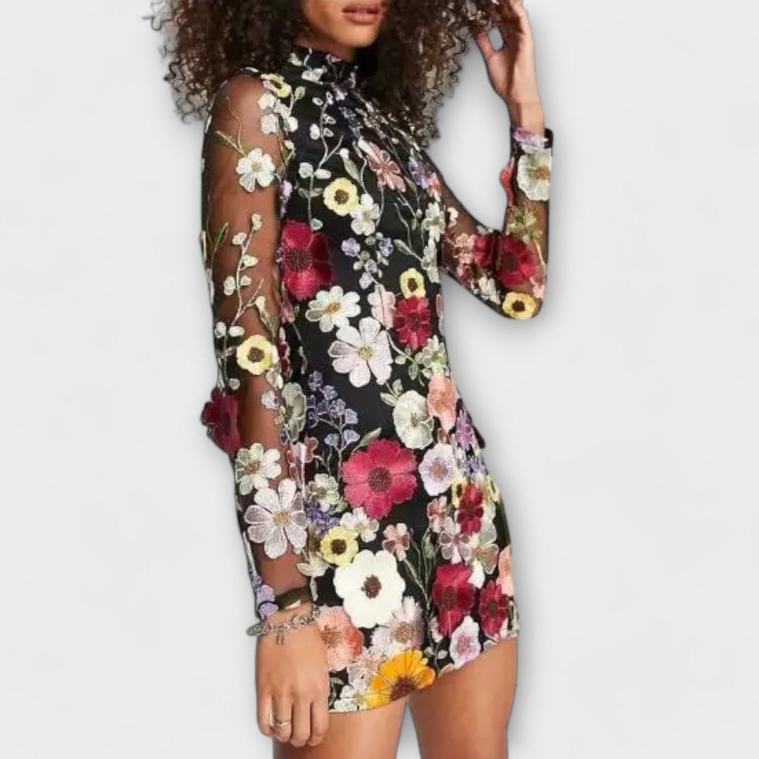 Dolores | Dress with 3D flower pattern