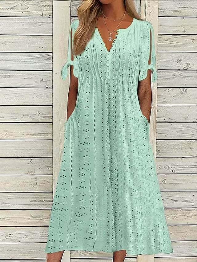 Lisa | Dress with Open Sleeves and Pockets