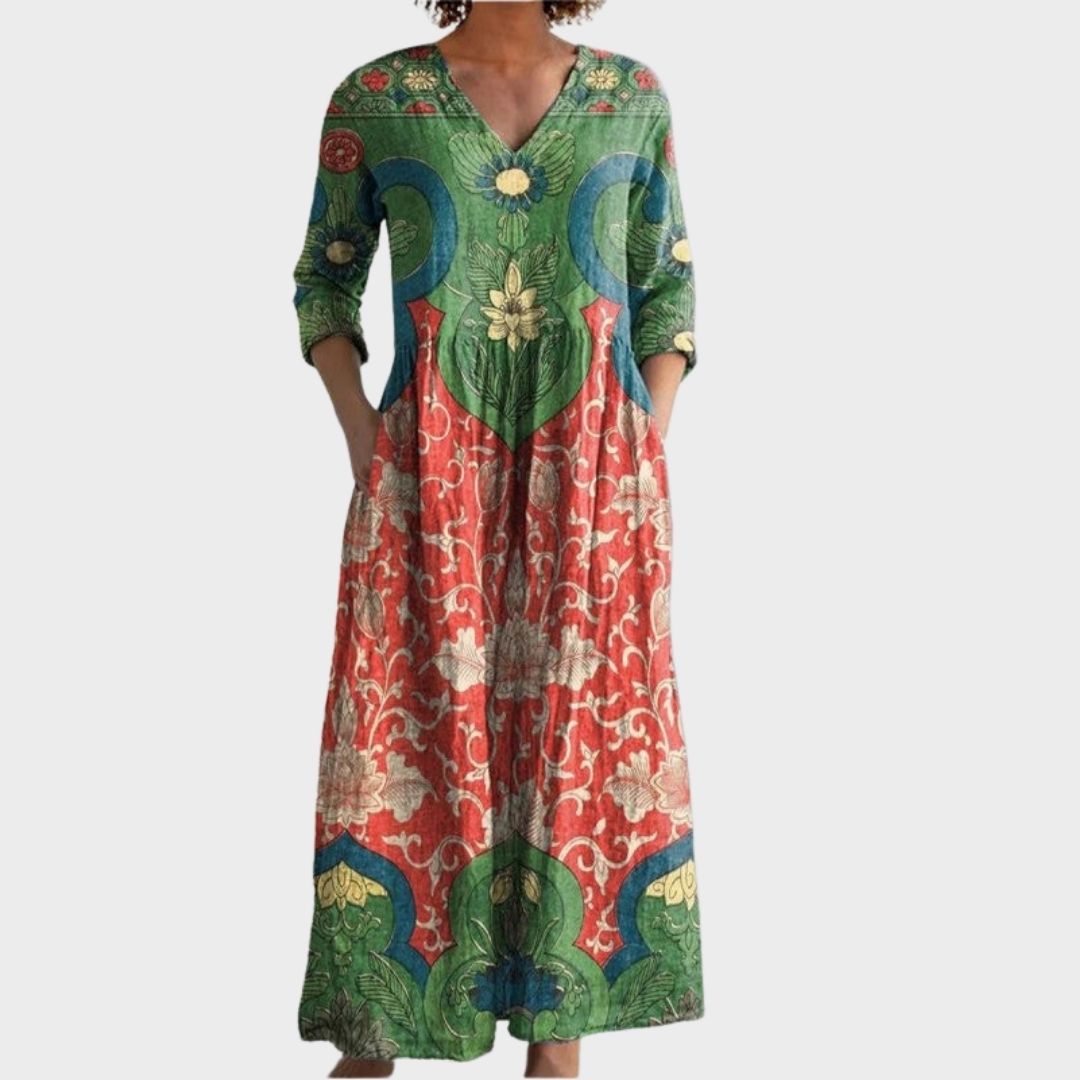 Celestine | Maxi Dress with Vintage Floral Print