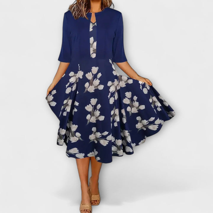 Victoria – Elegant Midi Summer Dress with Blazer