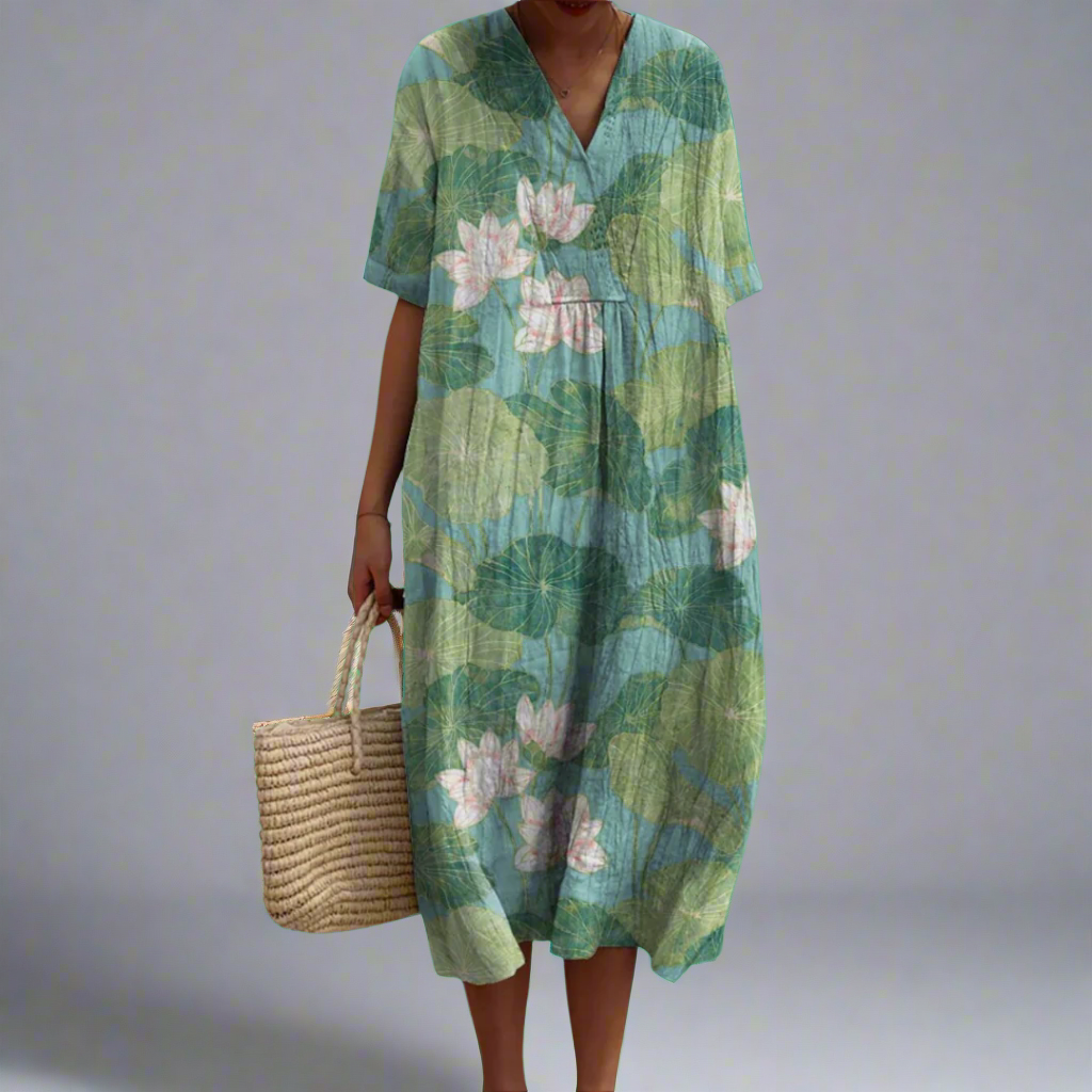 Vroni | Summer dress with floral pattern made of high-quality fabric