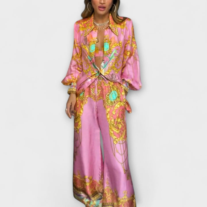 Sage – Mermaid Tail Relaxed Shirt & Elastic Waist Trouser Set