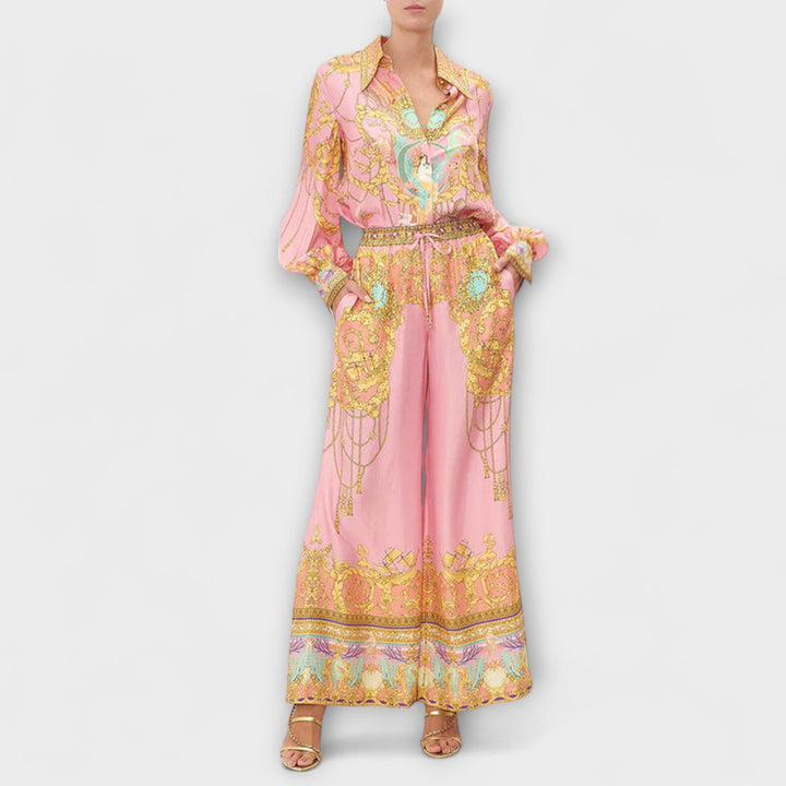 Sage – Mermaid Tail Relaxed Shirt & Elastic Waist Trouser Set