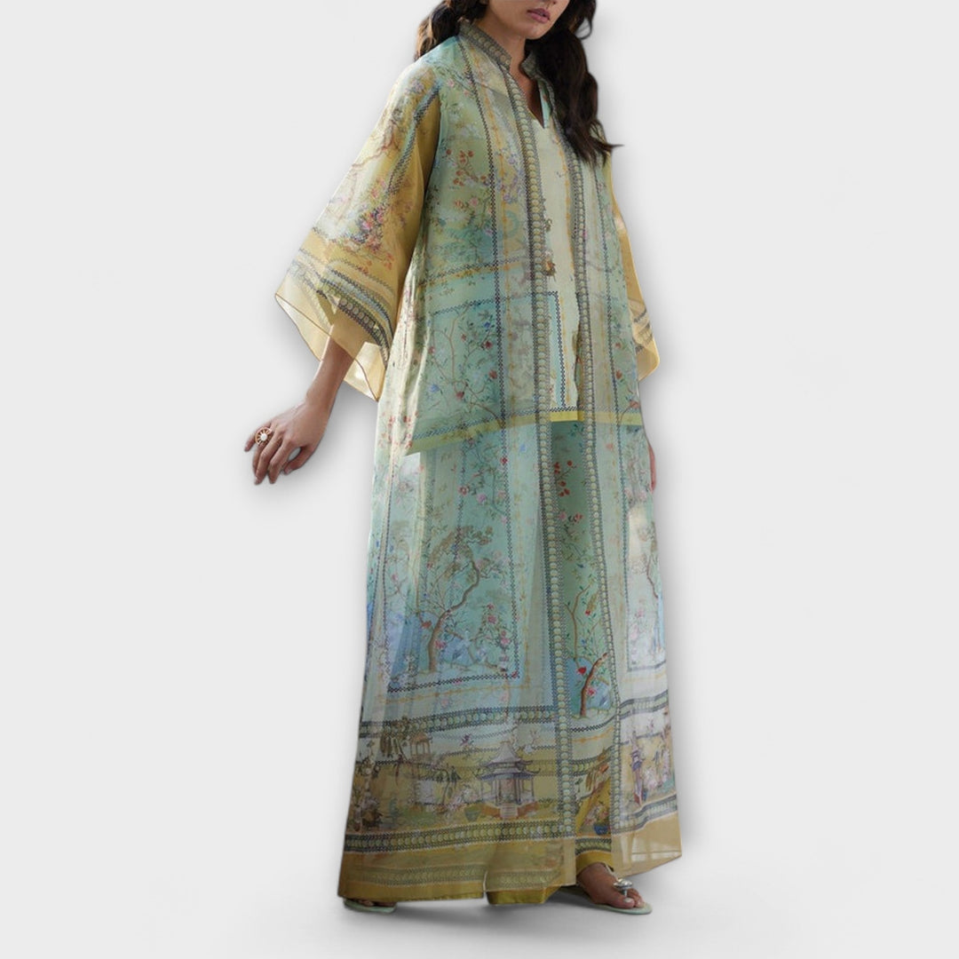 Maria – Digital Print Set with Flared Sleeves