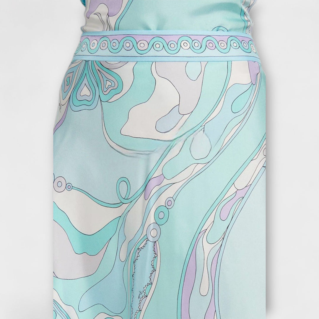 Everly – Halterneck Top & Asymmetric Midi Skirt Set
