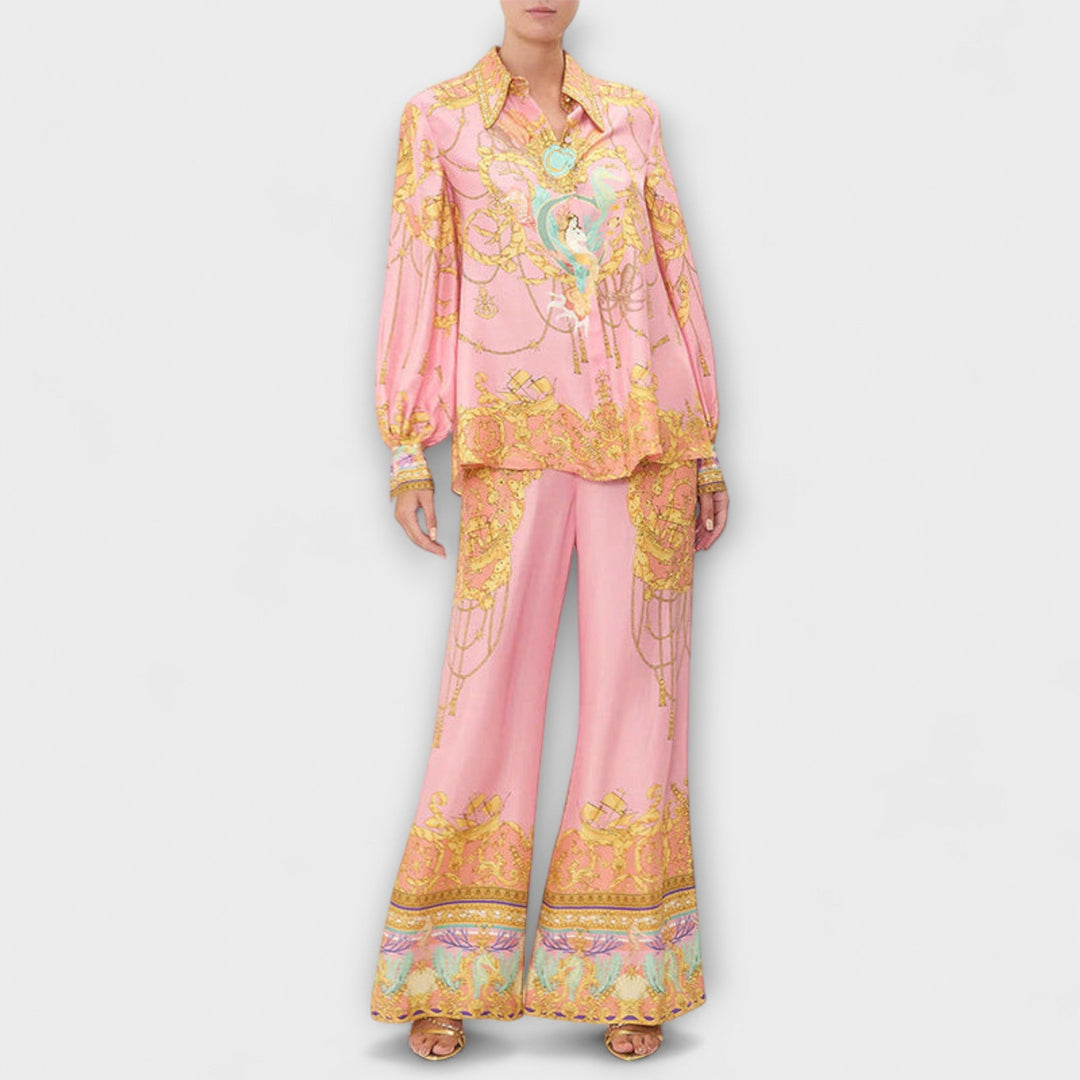 Sage – Mermaid Tail Relaxed Shirt & Elastic Waist Trouser Set
