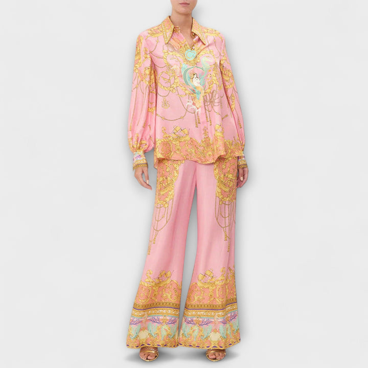 Sage – Mermaid Tail Relaxed Shirt & Elastic Waist Trouser Set
