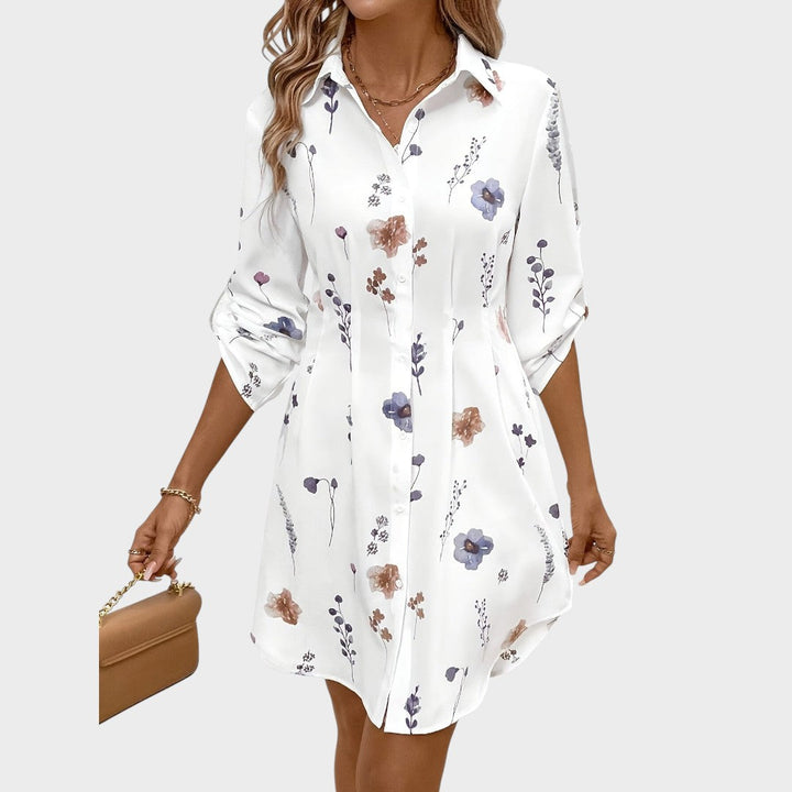 Evelyn™ | Elegant Floral Shirt Dress