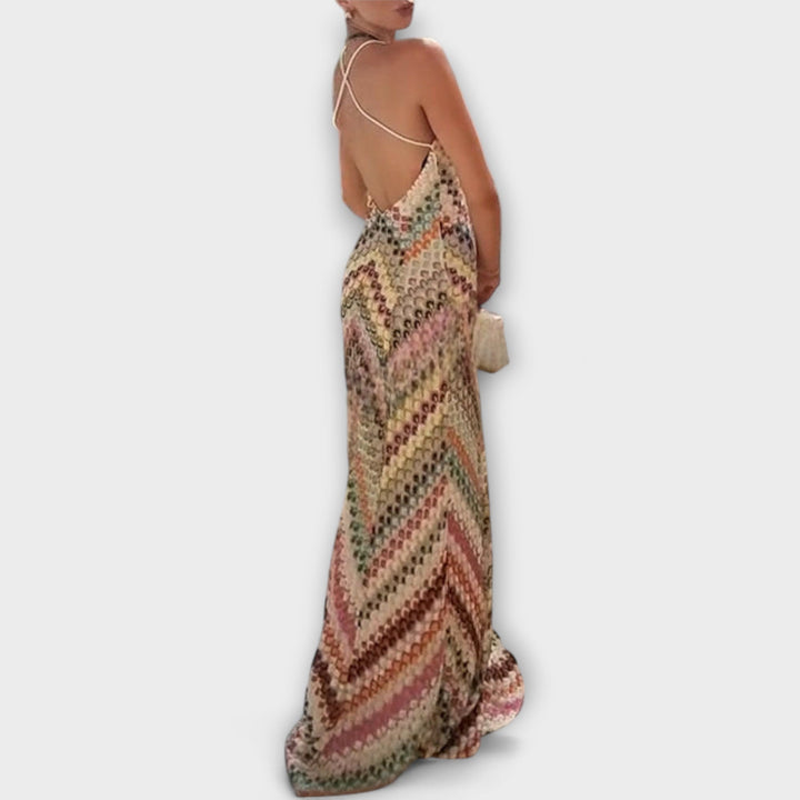 Remi – Missoni-Style Colourful Chevron Maxi Dress