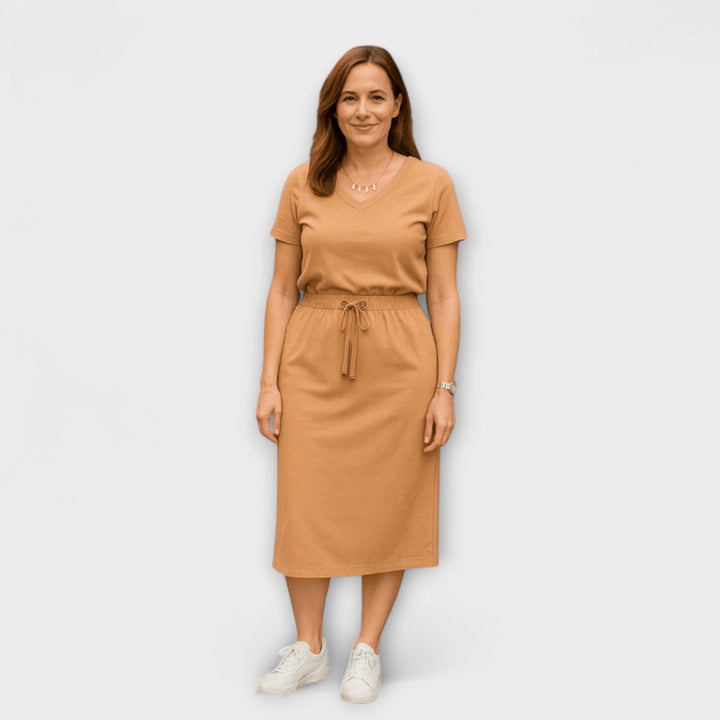 Danielle – V-Neck Top & Skirt Set