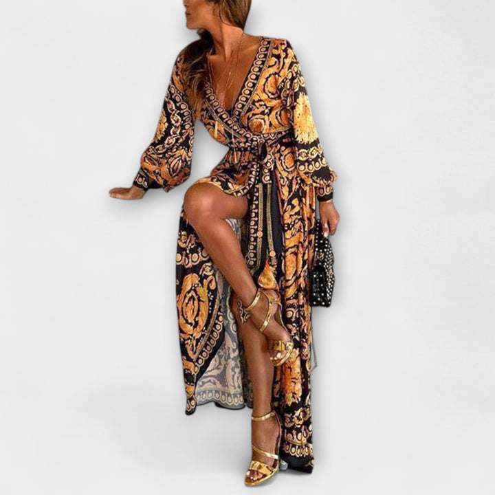 Willow – Boho Wrap Dress with Side Slit