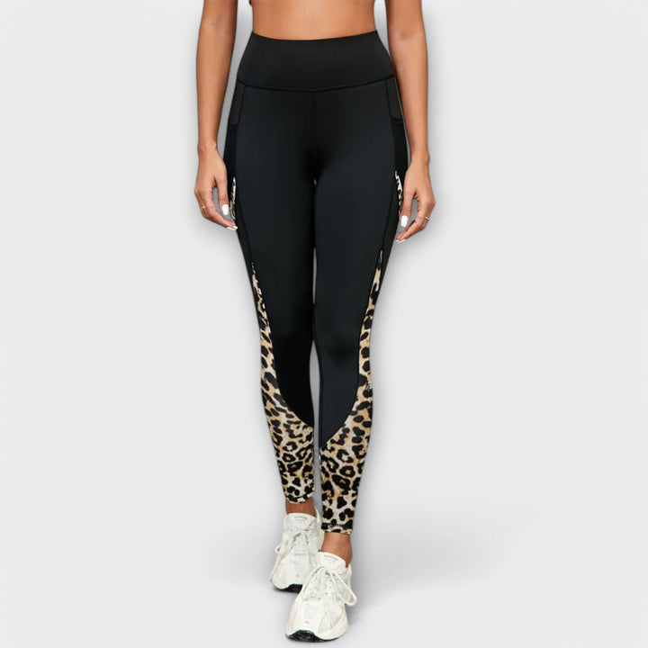Didiane | High-waisted tracksuit pants with leopard pattern