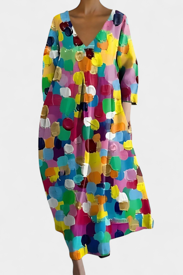 Serena™ | Colourful Linen Summer Dress