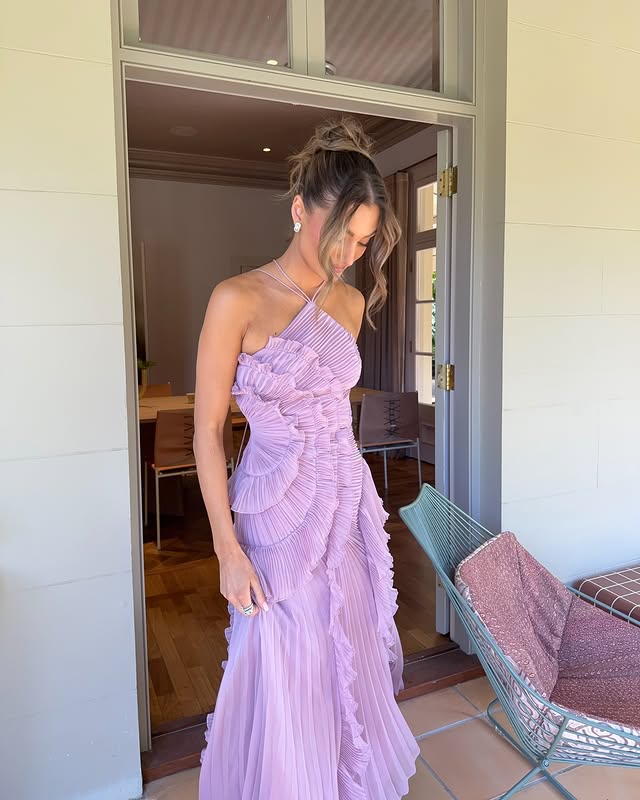 Celeste™ | Ruffled Halterneck Evening Dress