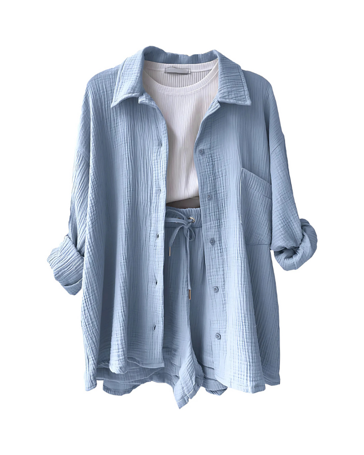 Maylee™ | Cotton Shirt & Shorts Set