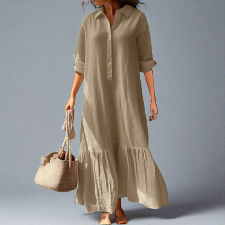 Athelia | Elegant spring shirt dress made from lightweight premium fabric
