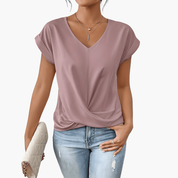 Maia | Twist-Front V-Neck Top