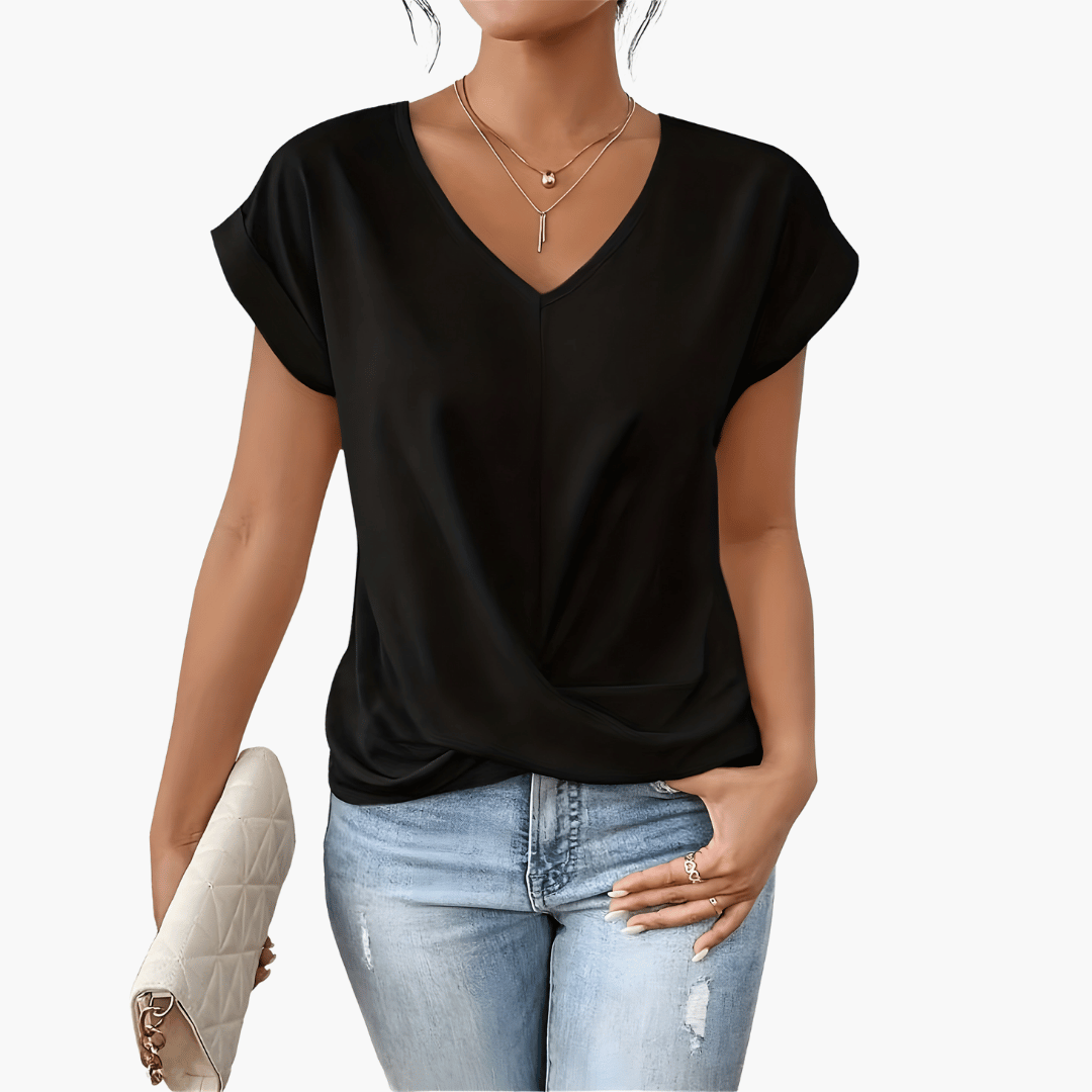 Maia | Twist-Front V-Neck Top