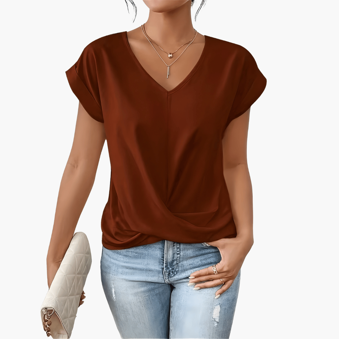 Maia | Twist-Front V-Neck Top