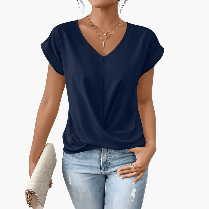 Maia | Twist-Front V-Neck Top