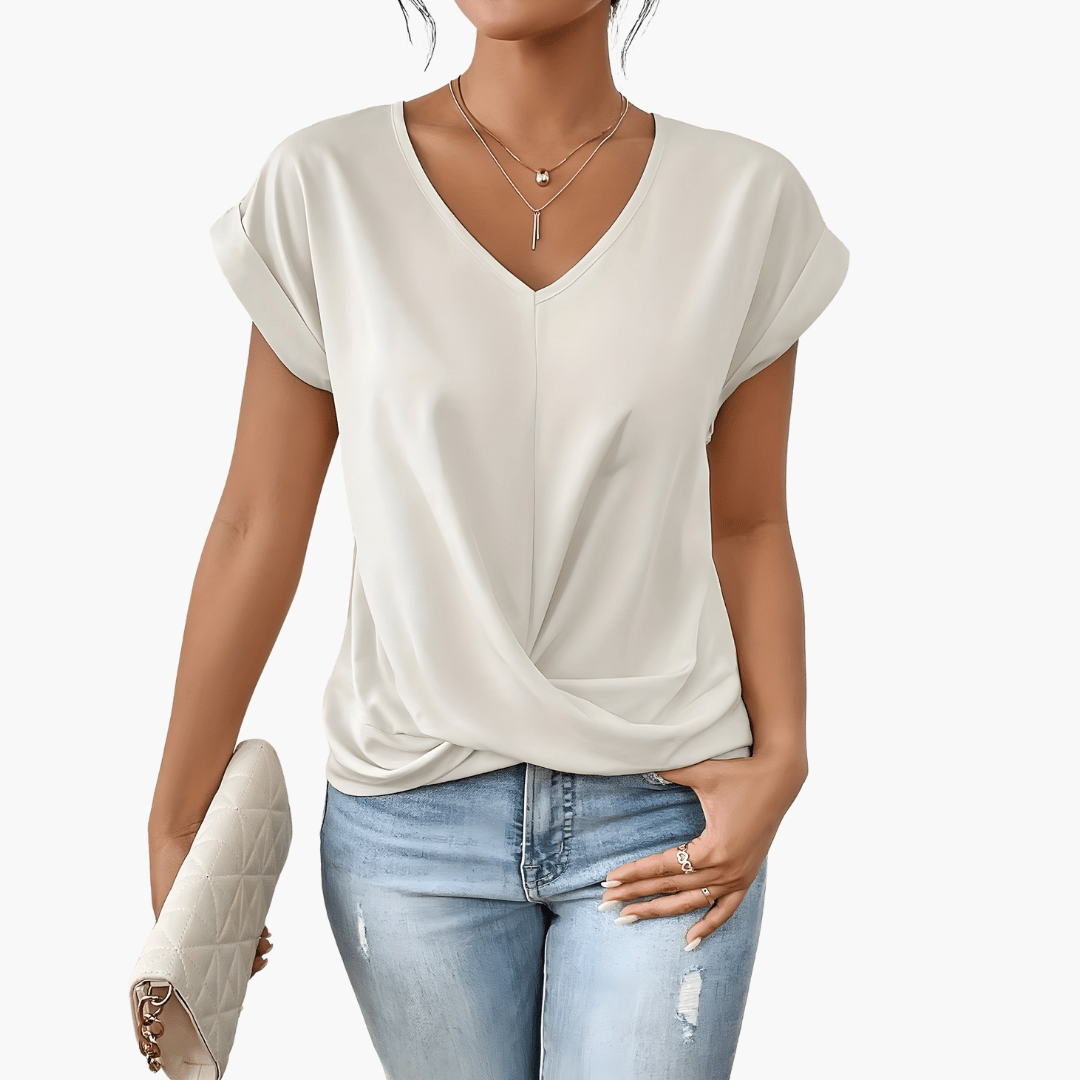Maia | Twist-Front V-Neck Top