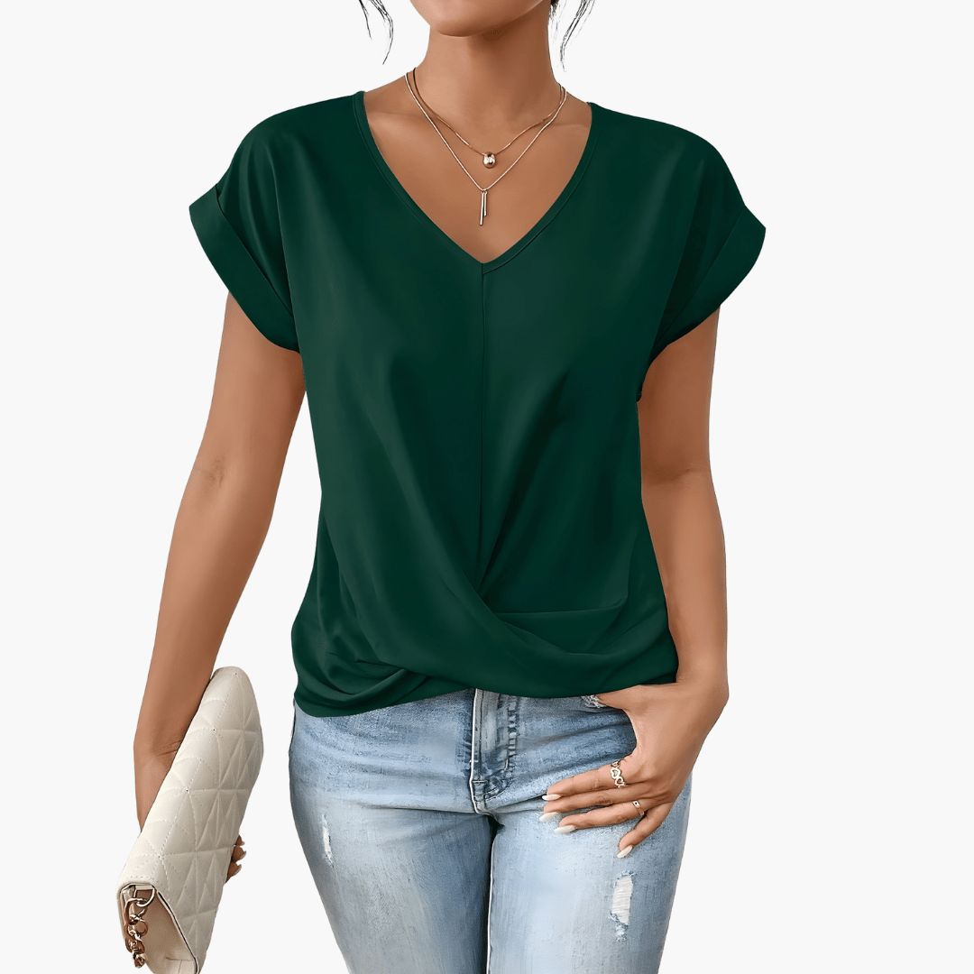 Maia | Twist-Front V-Neck Top