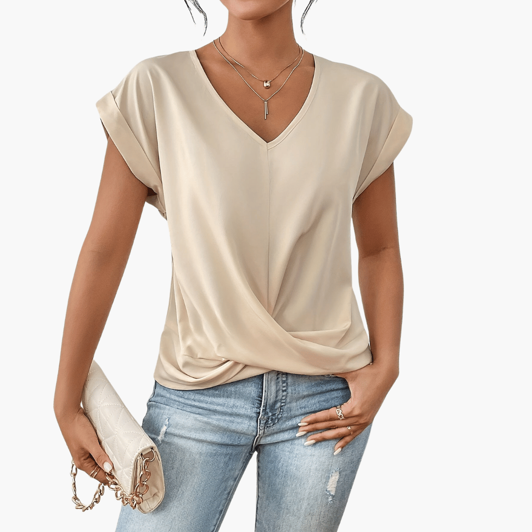 Maia | Twist-Front V-Neck Top